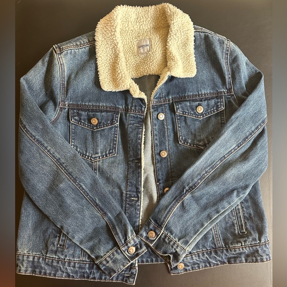 Denim Jacket with Sherpa Collar